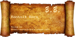 Bentsik Bors névjegykártya